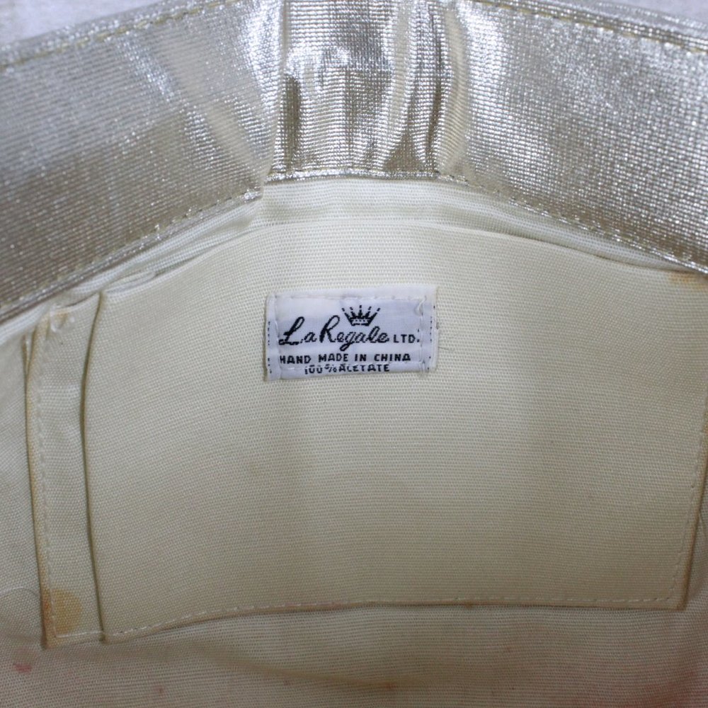 Vintage La Regale Silver Acetate Handmade Purse Evening Bag - Picture 9 of 13